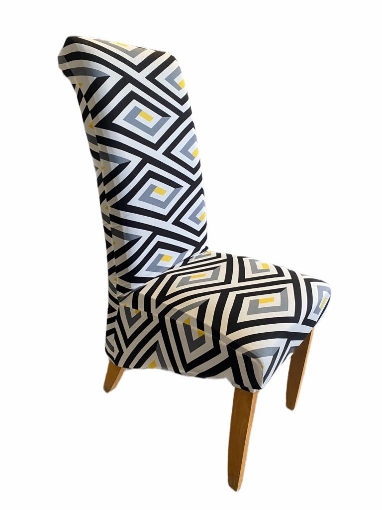 Black / Grey / Mustard Geometric Chair Cover – J&F Chair Covers